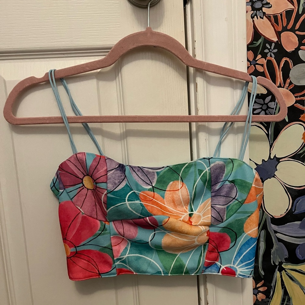 Shein patterned cropped top